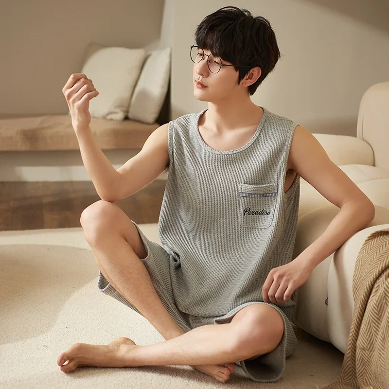 Cotton Pajamas Set Women Short Nightwear Summer Men Pijamas Suit Korean Fashion Homewear Female Pyjamas Male Pajama Mujer