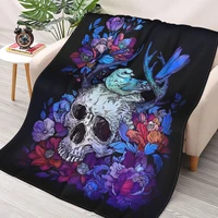 flower skull 3d print blanket sofa blankets for beds super soft warm blanket cover flannel throw blanket fleece blanket