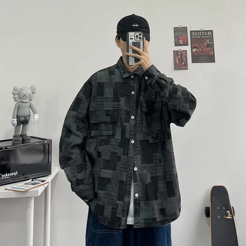 Рубашка в ковбойском стиле с контрастными карманами Свободная рабочая одежда