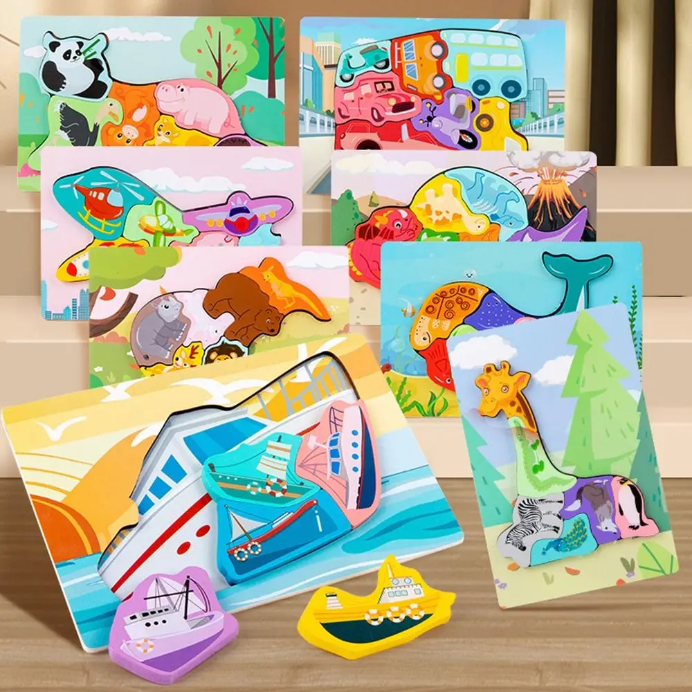 

Animal Jigsaw Game Preschool Learning Puzzles Board Wooden Puzzle Toy 3D Puzzle Toys Intelligence Game Puzzle