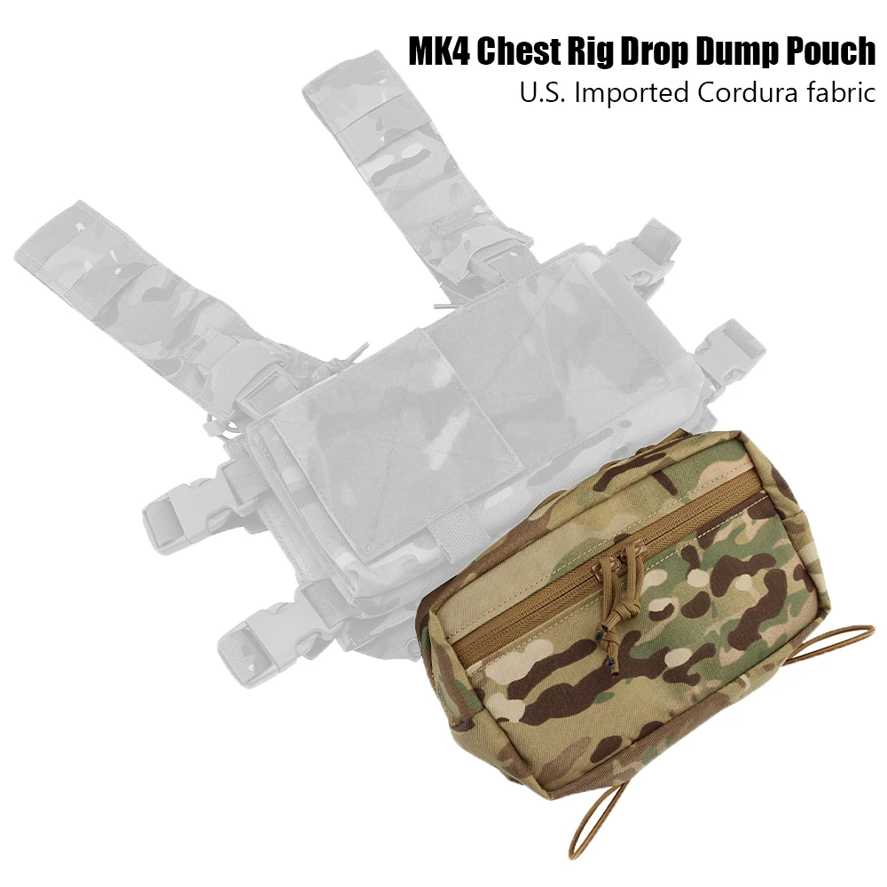 

Tactical Chest Rig Bag Drop Dump Pouch Hunting Military Molle Vest Hanging Utility Pouch Double zipper MK4 Chest Rig Accessories