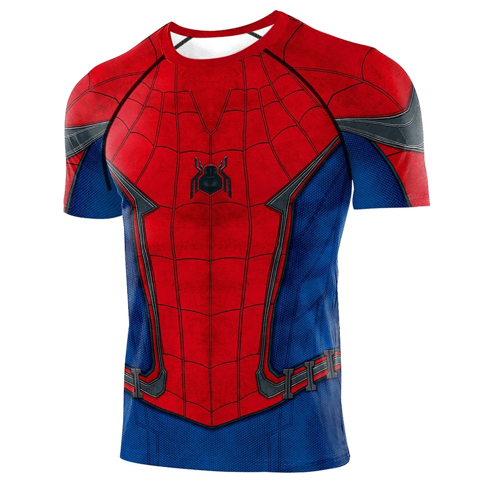 Мужские спортивные трико Spider Home высокоэластичная дышащая футболка с короткими