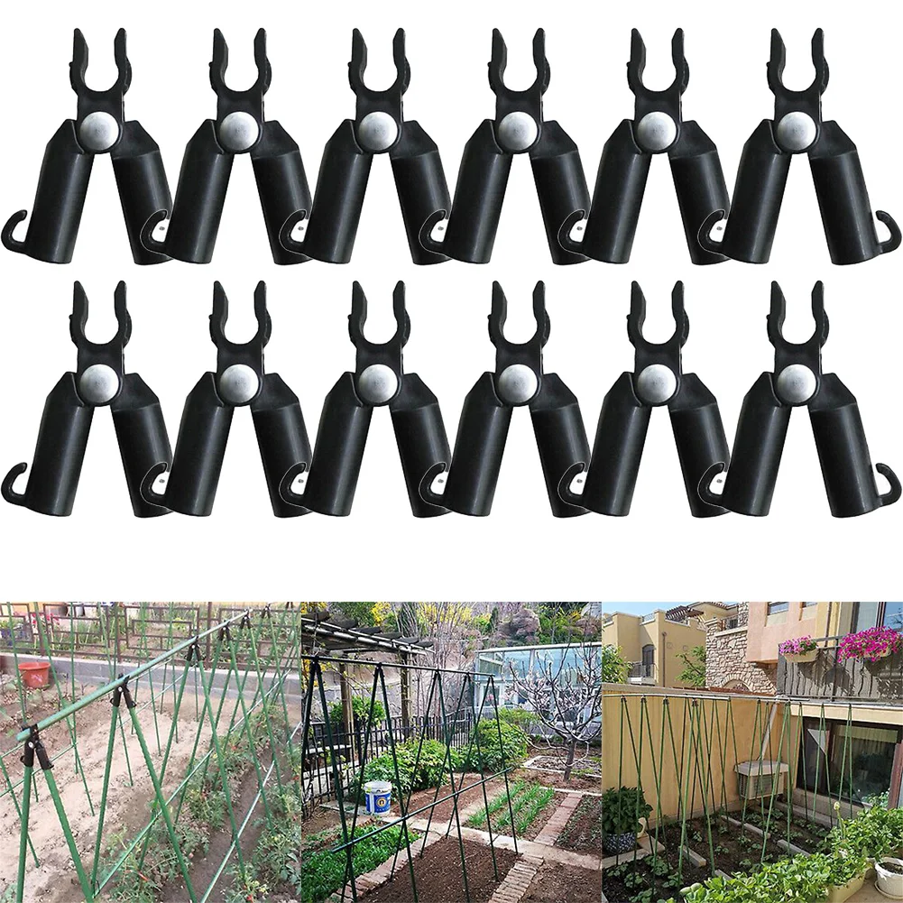 

12pcs Plant Support Awning Pillar Connector Fixed Clip Plant Grafting Stakes Connector Climbing Vine Bracket Garden Accessories