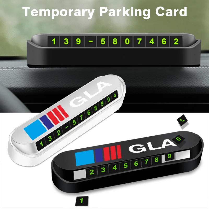 

1pcs Car Phone Number Temporary Parking Card for Mercedes Benz GLA CLA GLK GLE CLS ML GL A B C E Class W211 W221 W220 W163