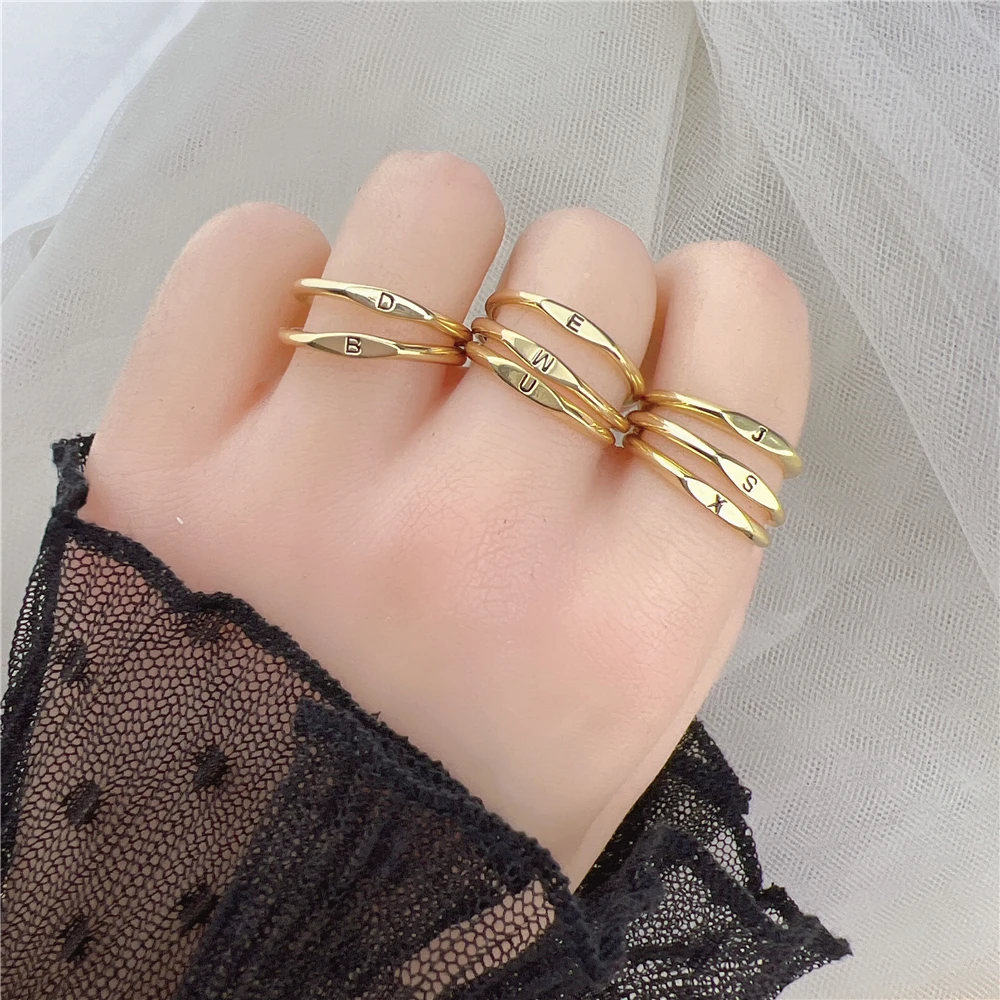 

Anslow Top Quality Fashion Wholesale Female Women Teen Girls 26 Thin Letter Party Opening Finger Rings Promise Accessories Gift