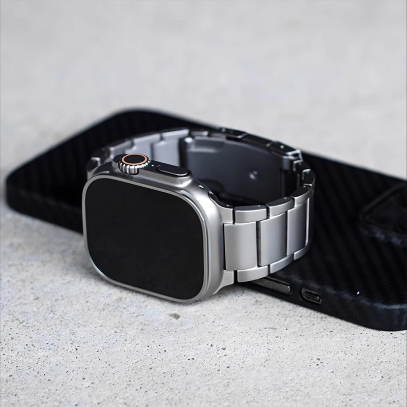 Роскошный ремешок из титанового сплава для Apple Watch Ultra 2 10 9 8 7 6 5 Металлический браслет-ремешок для iWatch 38 мм 40 41 мм 42 мм 45 мм 46 мм 49 мм (art.: 3920cd5dfb571) - 3920cd5dfb571