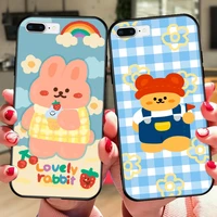 cute fashion cartoon bear phone case for huawei honor 50 40 20 30 10 lite pro 7 8x 8c 8a 9 9x 9 lite black silicone case