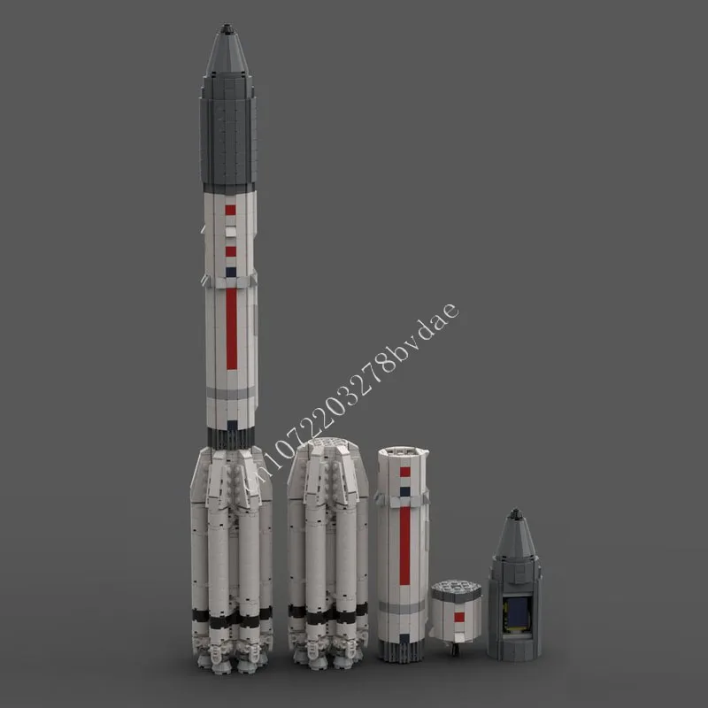 796 шт. Proton M (1:110 Сатурн V масштаб) MOC креативная модель с видом на улицу строительные