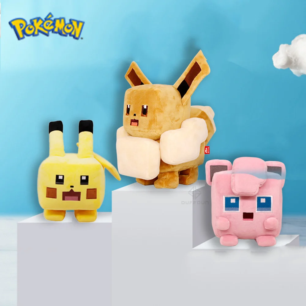 

Square Pokemon Big Adventure Plush Dolls Toys Jigglypuff Bulbasaur Eevee Squirtle Anime Cartoon Characters Stuffed Animals Plush