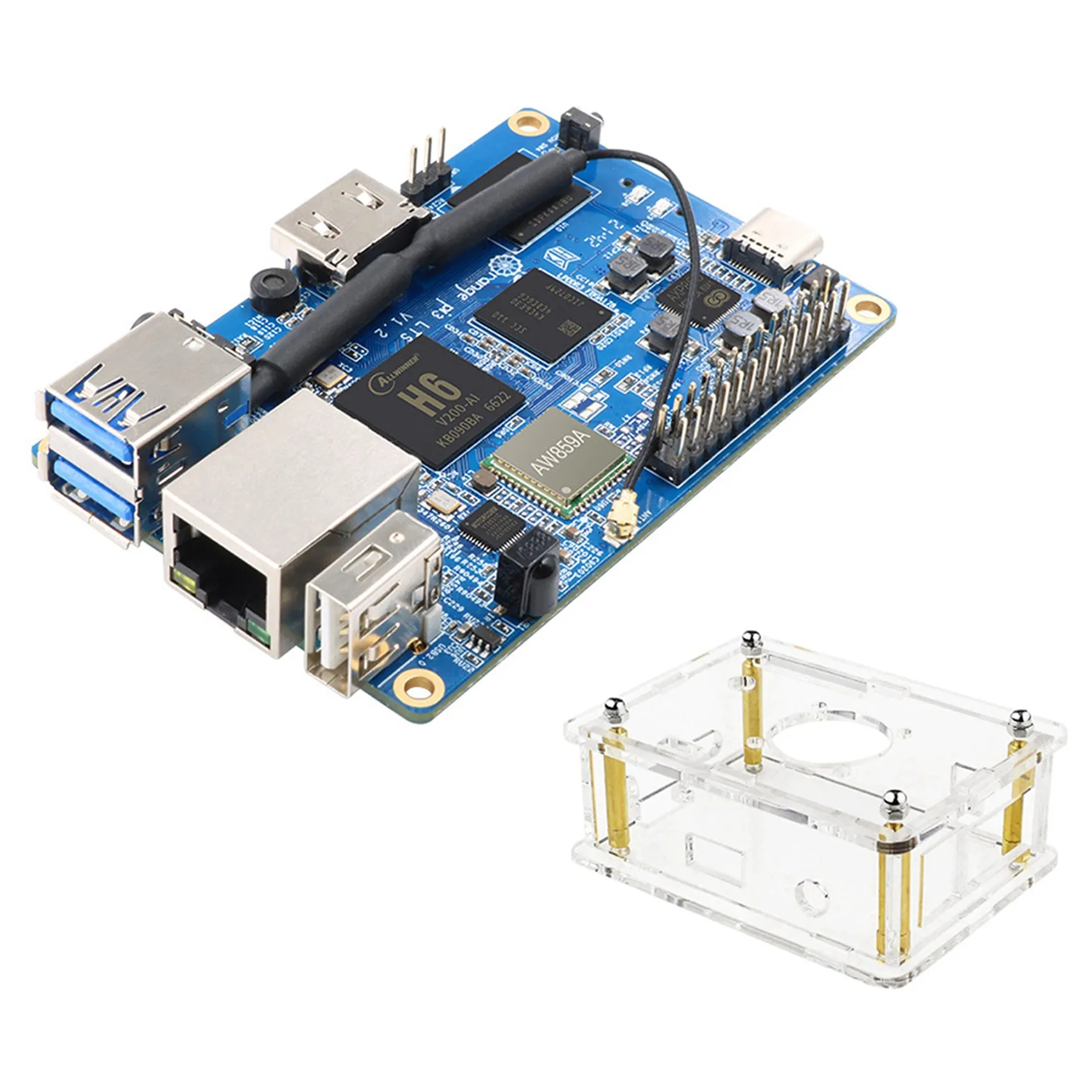 

For Orange Pi 3 LTS Development Board+Case H6 2G DDR3 8G EMMC Open Source Board for Android 9.0 Ubuntu Debian OS