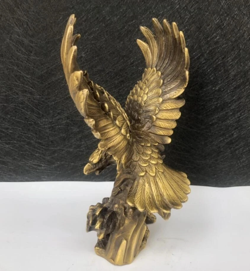 Китайская латунная коллекция Мужская статуя с крыльями орла Декор для дома и