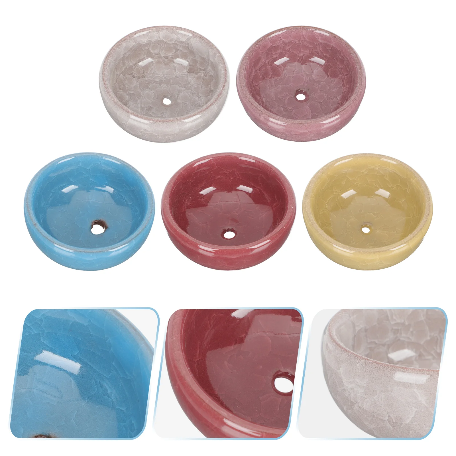 

5 Pcs Ceramic Flower Planting Pot Desktop Flower Planter Succulent Plant Flowerpot