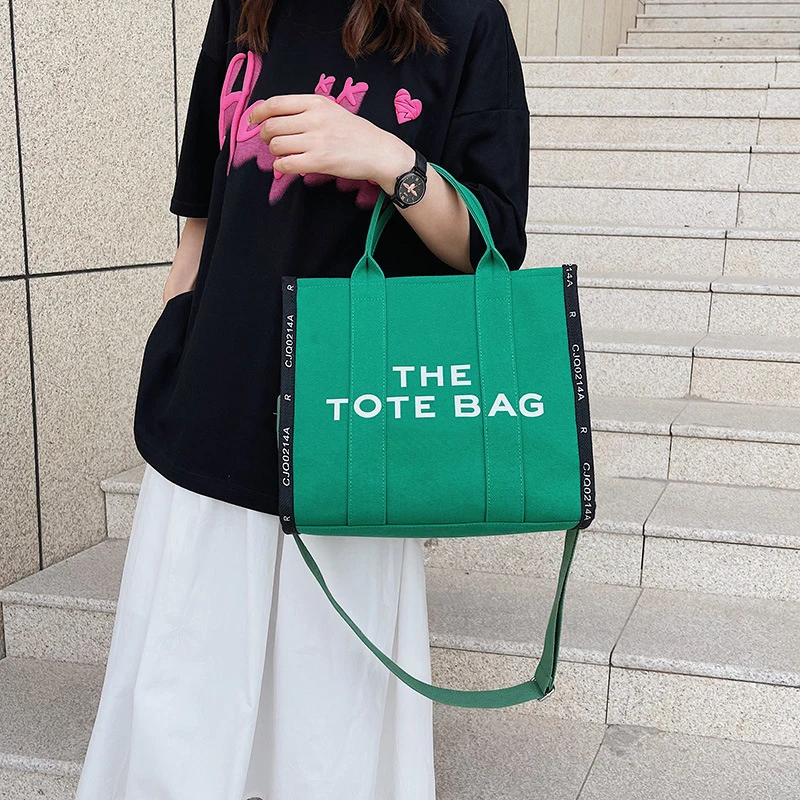 Fashion Canvas Tote Bag Women Luxury Designer Shoulder Bags Zipper Black Ladies Crossbody Bags Large White Shopping Bags Purses