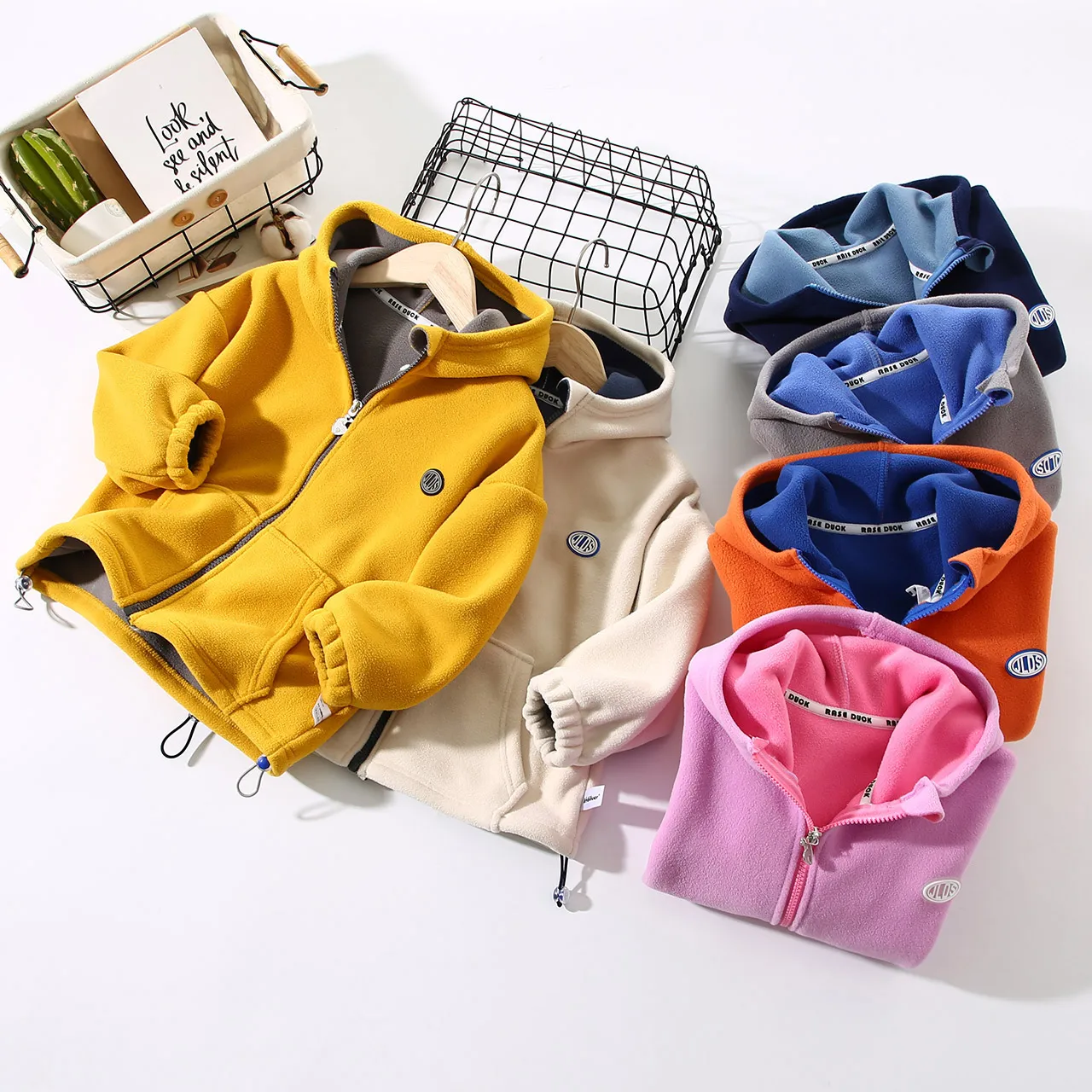 

Baby Fleece Jacket Coats for Boys Girls Kids Autumn Winter Outerwear Warm Clothing Children teenager Hooded Zipper Coats 4-14Y