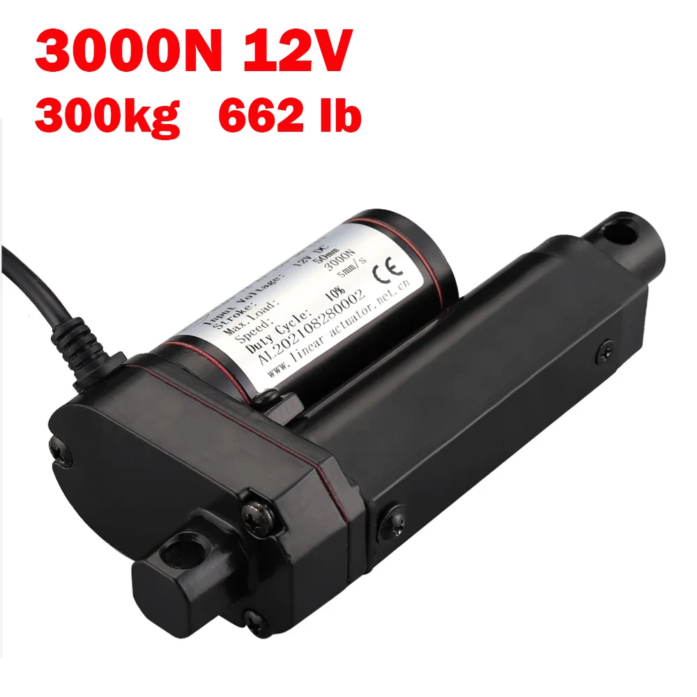 

Электрический линейный привод DC 12V 3000N, ход 100-400 мм