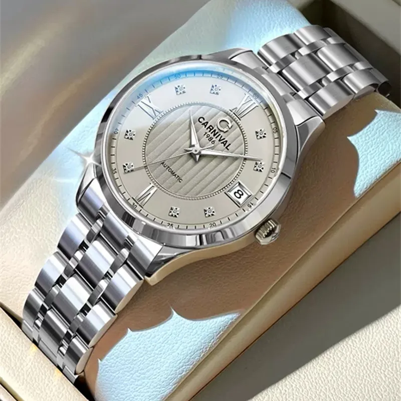 Reloj Mujer CARNIVAL Brand Luxury Mechanical Watch for Women Ladies Fashion Waterproof Sapphire Automatic Wristwatch Clock 2023