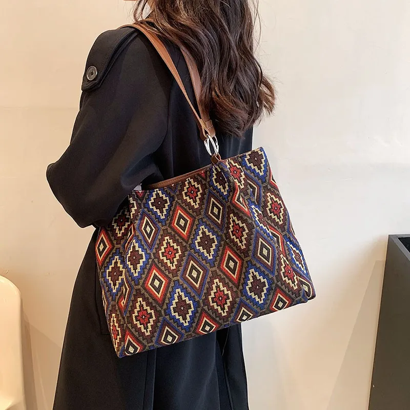 Новая модная вместительная сумка новая дорожная сумка-тоут в этническом стиле