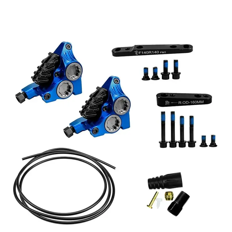 Фото Тормозной суппорт ZRACE XG4 Flat Mount с 4 поршнями, тормозные колодки ICE-TECH, облегченный, изготовленный на ЧПУ, для BMX и шоссейных велосипедов №1