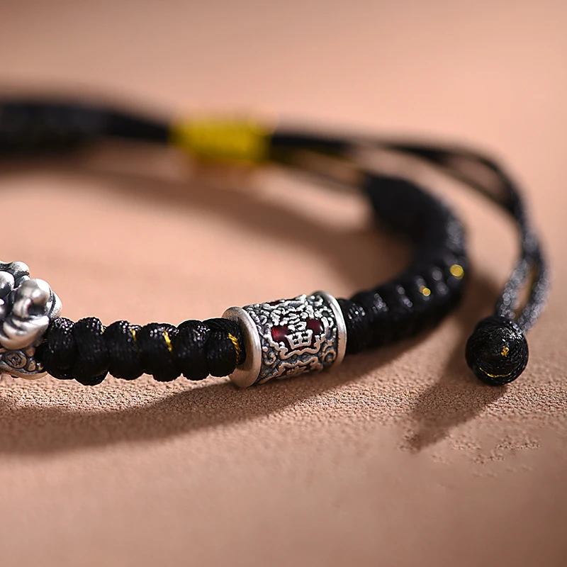 Браслет ZABRA из серебра 999 пробы с эмалью для мужчин и женщин