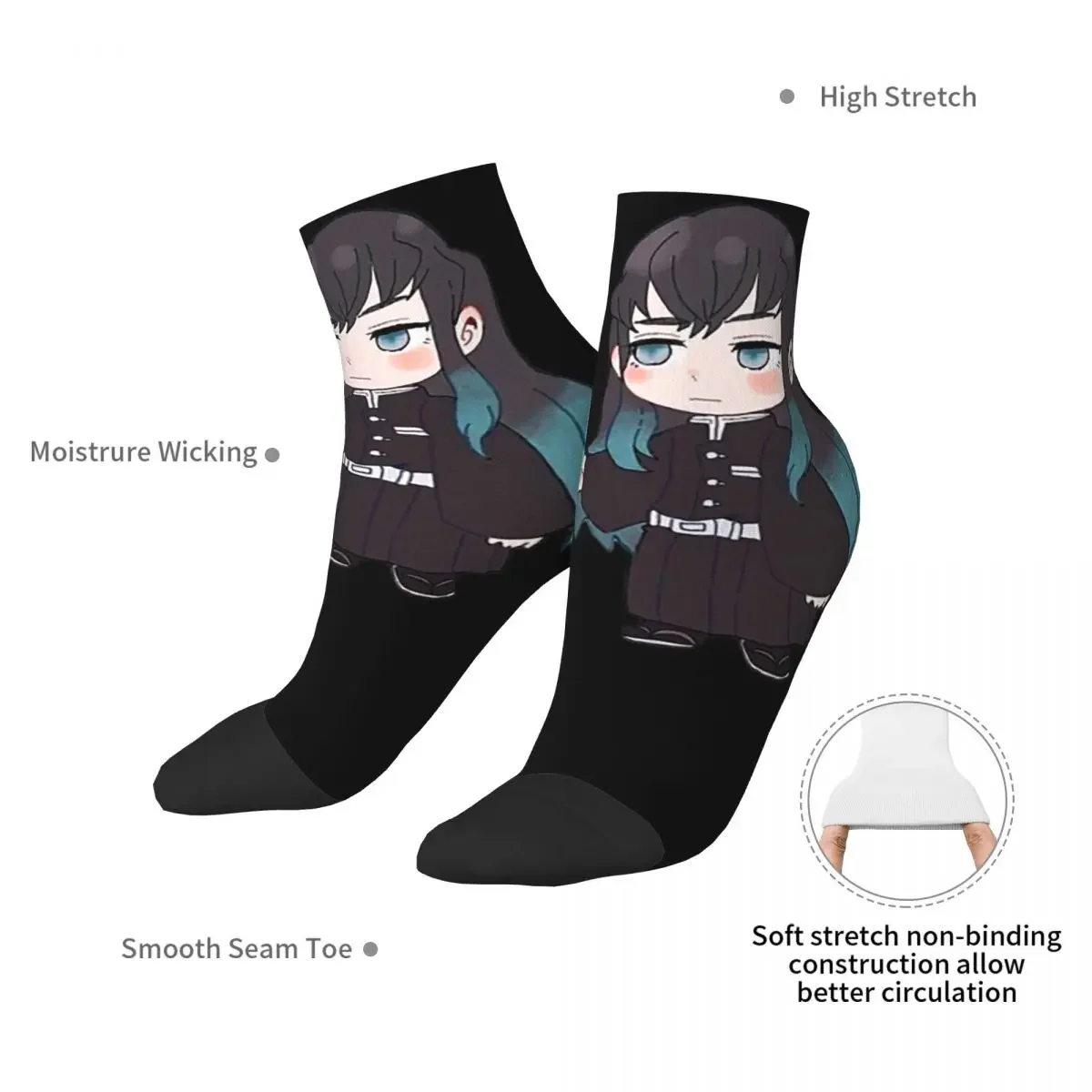 Носки Muichiro Tokito чулки высокого качества в стиле Харадзюку всесезонные носки