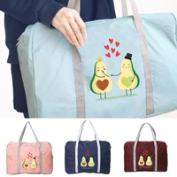 fashion unisex travel organizer handbag girl outdoor camping zipper accessories bags avocado print series folding luggage bag