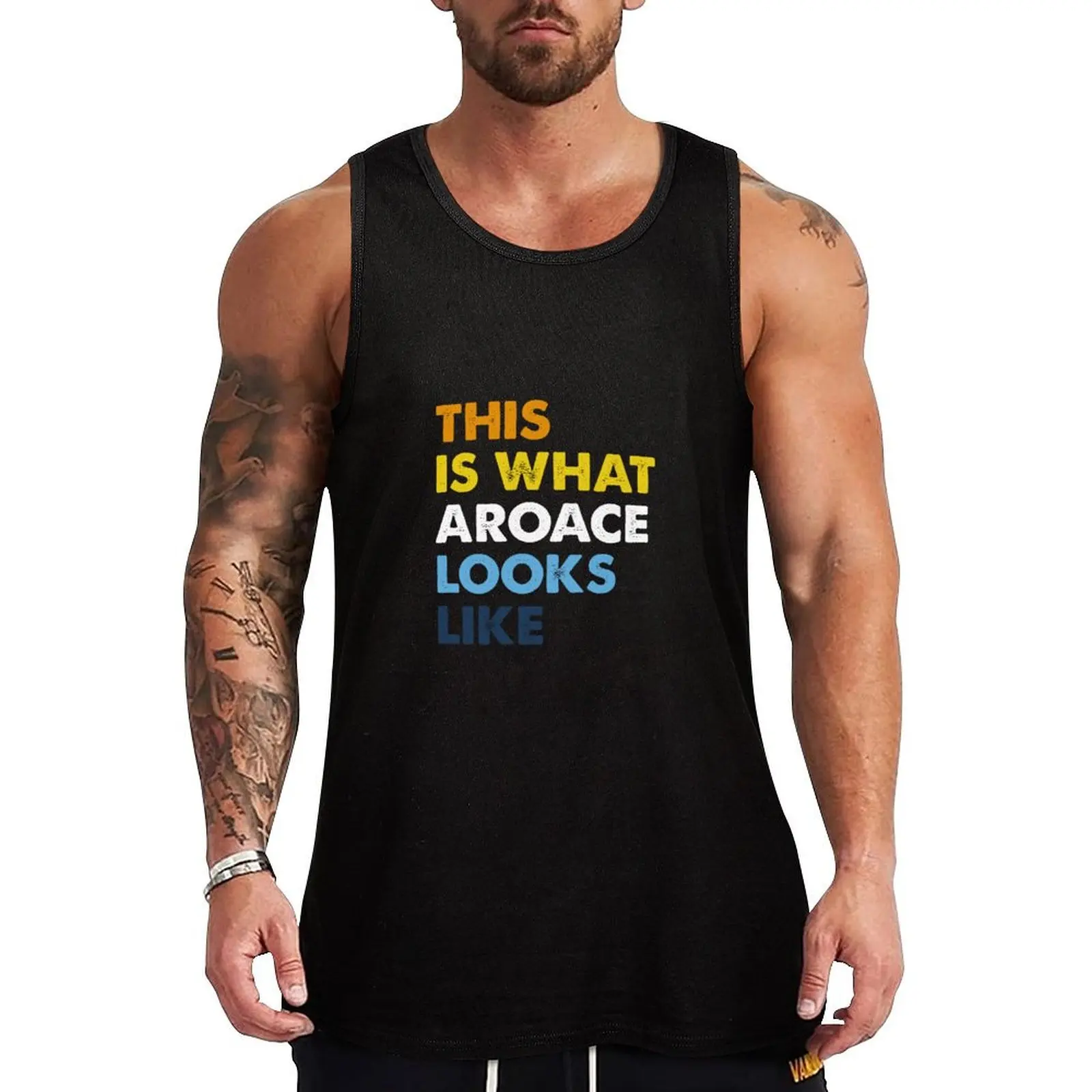 Aroace Pride Aromantic Asexual Proud Aro Ace LGBTQIA + Queer Tank Top Мужская спортивная одежда летняя футболка