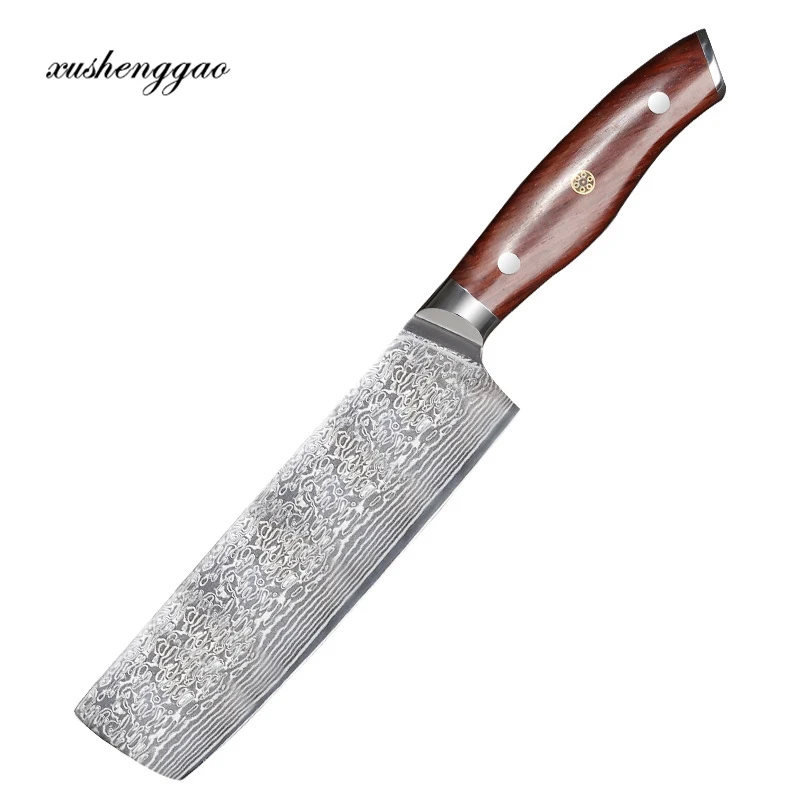 

Slicing Damascus Knife 67 Layers Damascus Steel 7 Inch Very Sharp Chef Nakiri Cleaver Kitchen Knives For Cutting Vegetables Meat