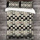 Мягкий чехол с 2 наволочками, пододеяльник на молнии с рисунком в виде черной плитки маджонг мажун
