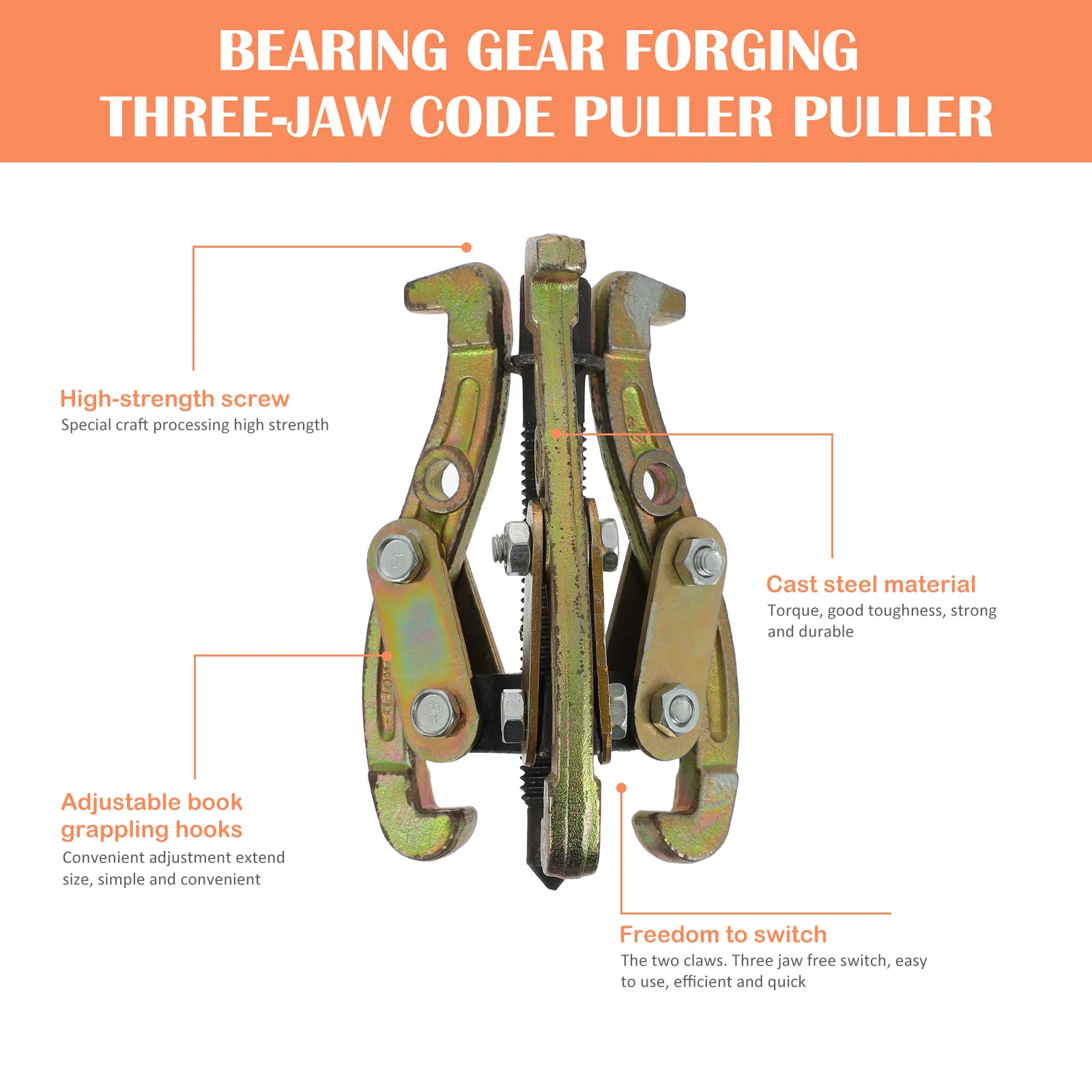 

Tool Automotive Machine Three- Jaw Remover Tools Bearing Gear Puller Adjustable Small Leg Mechanics