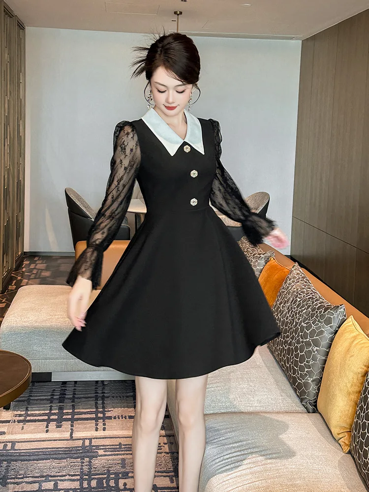 Весенний новый стиль женственное элегантное кукольное платье с кукольным