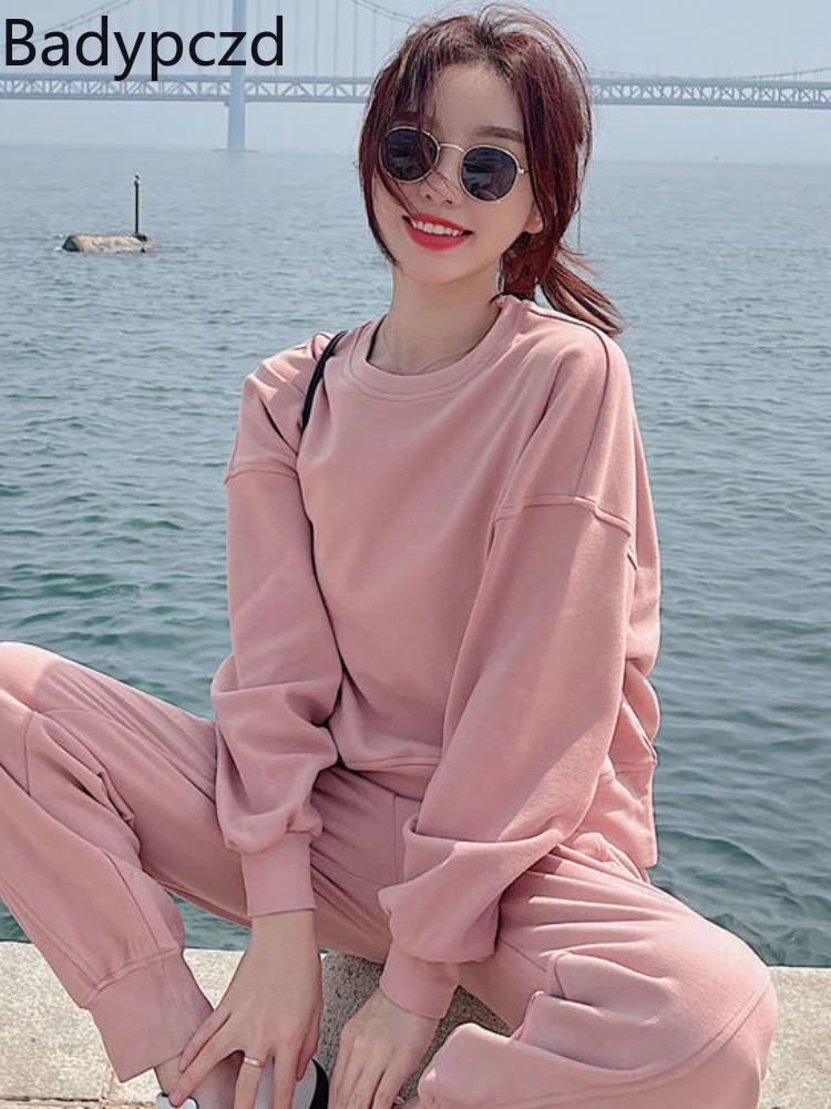 

Badypczd Sweater Sports Suit Women's Autumn 2022 New Korean Version Casual Fashion Workout Clothing Two-piece Outdoor Gym Set