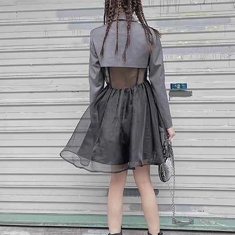 Женский комплект из 2 предметов Y2K асимметричное платье миди с длинным рукавом в