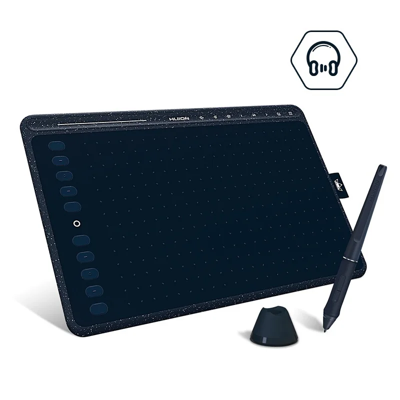 

NEW 8192 Levels Graphics Tablet HS611 Digital Drawing Tablets with Express Keys Bar Battery-Free Pen Support Tilt Function