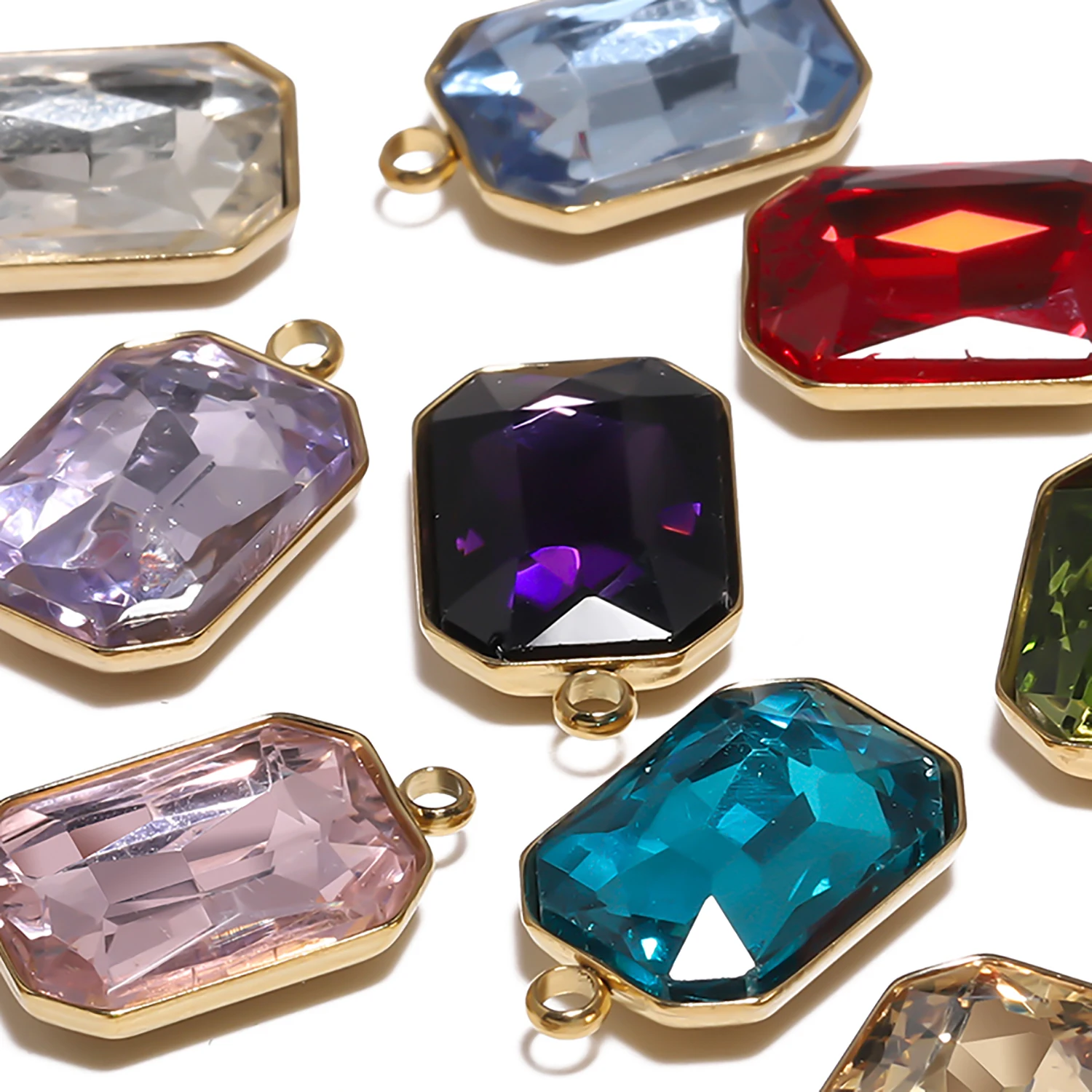 18x11 мм из нержавеющей стали прозрачные прямоугольные хрустальные подвески