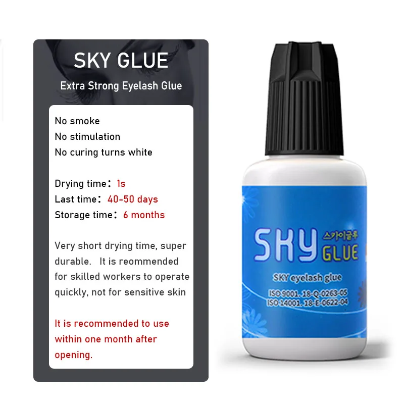 

1 Bottle Sky Glue Fake Eyelashes Extension Supplies Black Lava Lashes 1 Second Adhesive 5ml Original Korea Makeup Tools