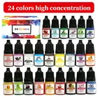 Набор пигментов для смолы, 24 цвета5 мл, художественные чернила, жидкая спиртовая краска, Диффузионные чернила для детской рукоделия, изготовление ювелирных изделий