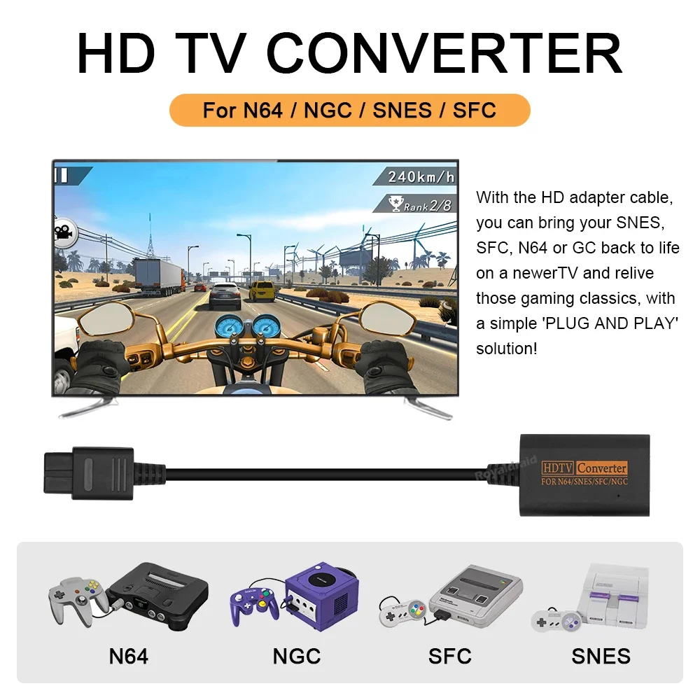 Адаптер-преобразователь для N64-HDMI N64/Gamecube/SNES/GC Plug Play Full Digital 720P