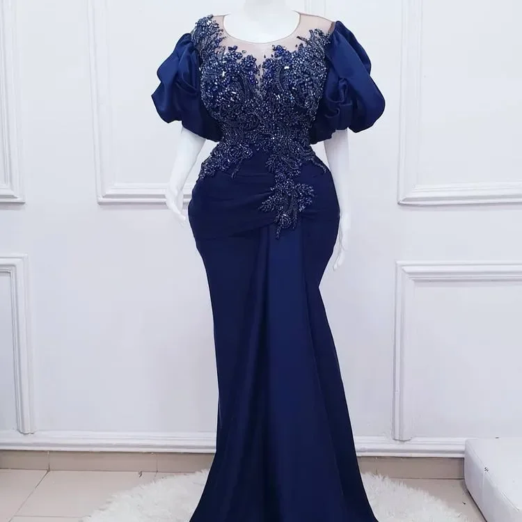 

Arabic Aso Ebi Mermaid Prom Dresses Lace Beaded Plus Size Evening Formal Party Second Reception Birthday Engagement Gowns Dress