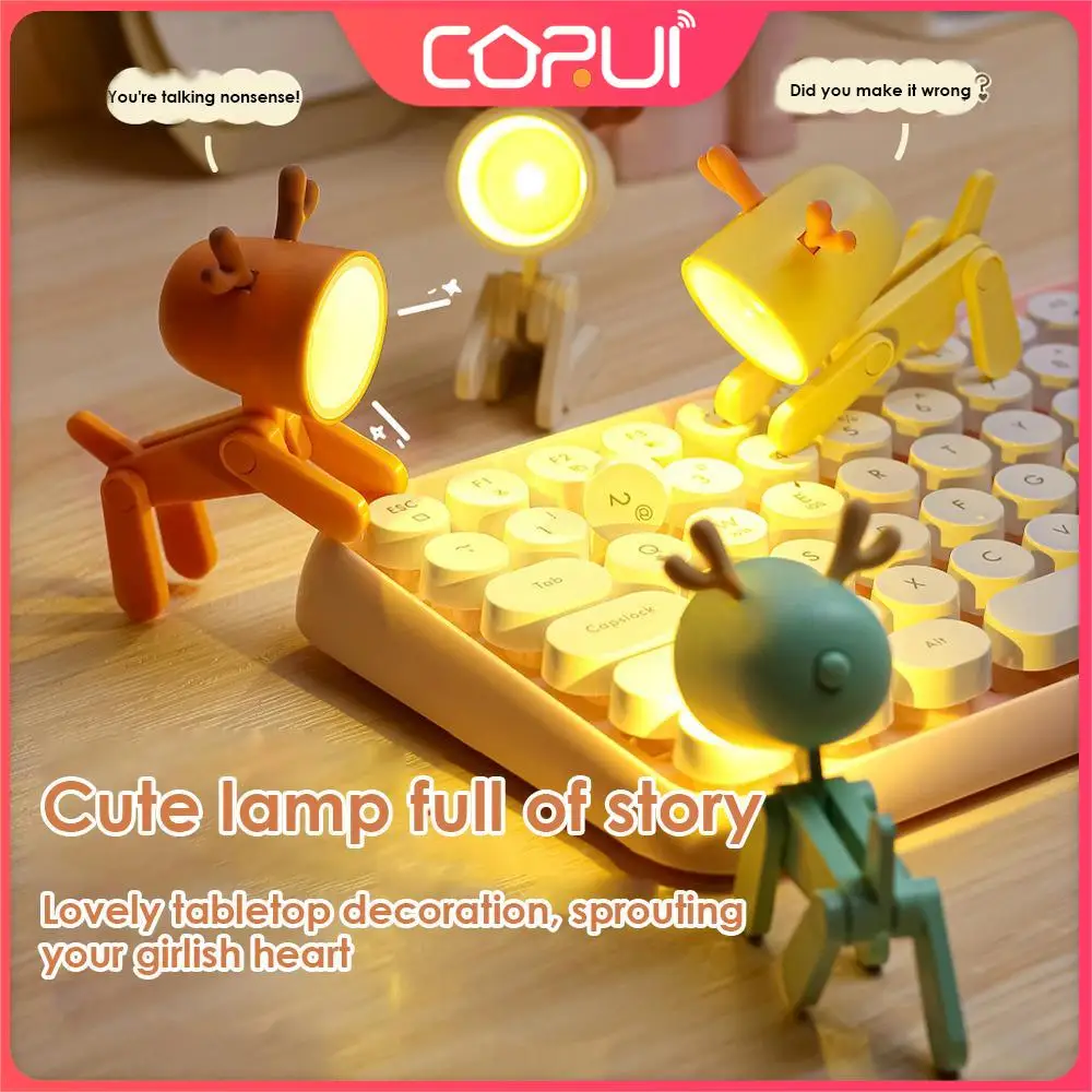 

CORUI LED Night Light Mini Cute Pet Light Ins Student Gift Cartoon Pet Folding Table Lamp Kids Room Bedroom Living Room Decor