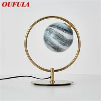 oufula postmodern table lamp fashion creative led planet desk light for home bedroom living room bedside decor