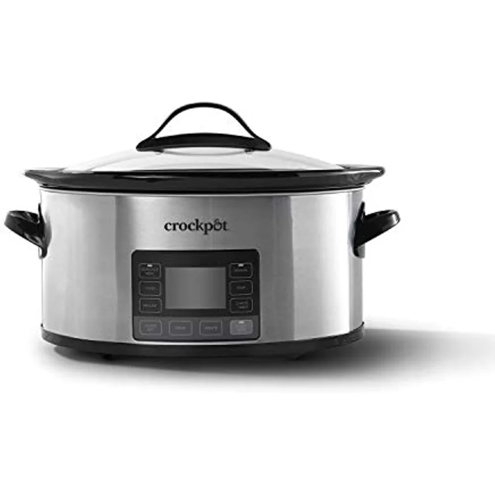 

MyTime Technology 6 Quart Programmable Slow Cooker and Food Warmer with Digital Timer, Stainless Steel (2137020)