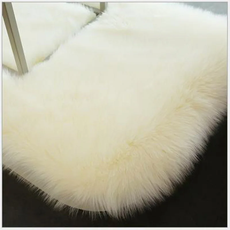 Ковер из искусственной шерсти мягкий плюшевый коврик в форме сердца для стула