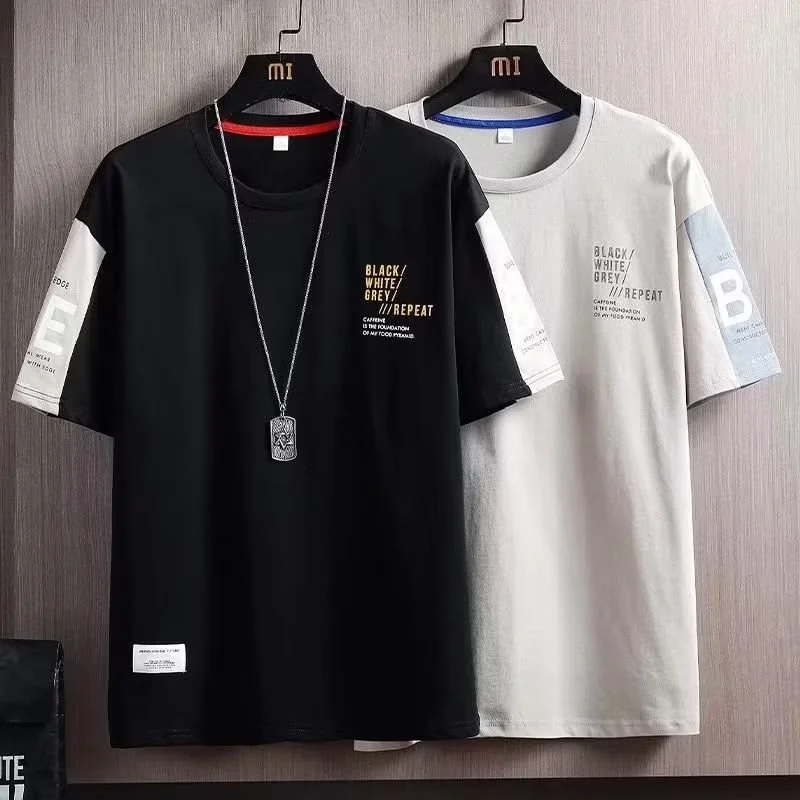 

Футболка Y2k мужская с коротким рукавом, модная красивая хлопковая рубашка с надписью, однотонный топ с круглым вырезом, лето