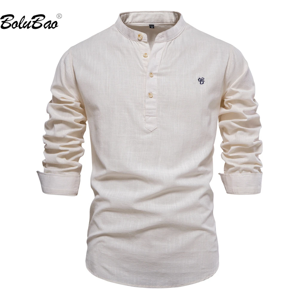 

BOLUBAO 2023 Мужская Повседневная рубашка из чистого хлопка, тонкая дышащая рубашка с коротким рукавом, высокое качество, распродажа, повседневная мужская рубашка