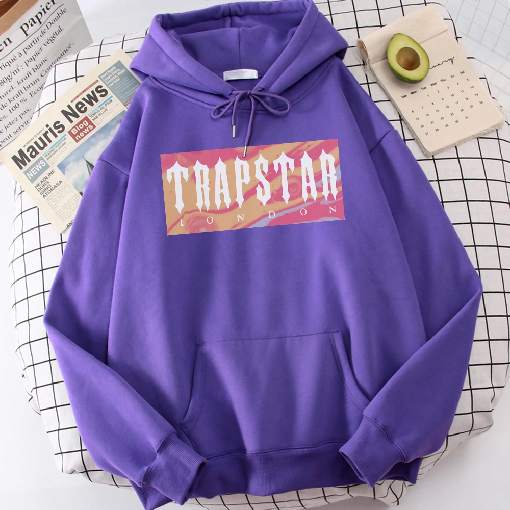 

Trapstar London Liquid Pink Prints Sweatshirt Female Fashion Fleece Hooded Autumn Crewneck Hoodie Casual Oversize Womans Clothes