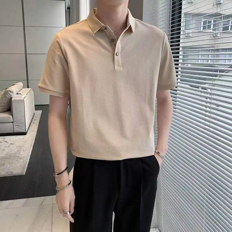 

Мужская простая футболка-поло X9799, модель 2022 года, Новая цветная футболка с воротником-планкой.