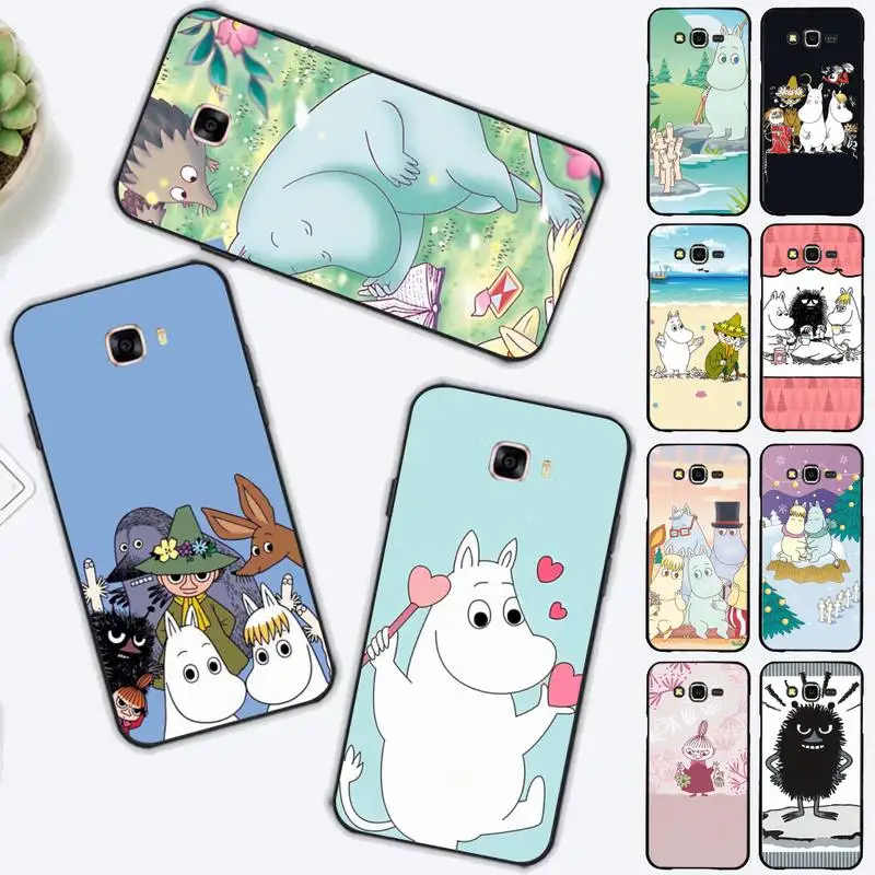 

MINISO Cartoon Cute H-Hippo M-MoomineS Phone Case for Samsung J 2 3 4 5 6 7 8 prime plus 2018 2017 2016 core