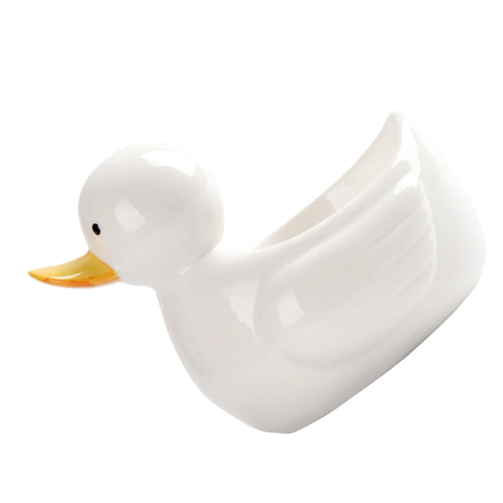 

1Pc Fashion Duck Shape Ceramic Snack Bowl Breakfast Bowl Chic Sushi Food Bowl