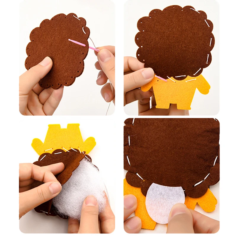 Baby DIY Animal Pendants Toys Montessori Arts Crafts Non-woven Handicrafts Creativity Early Education Toy for Kids Xmas Gift