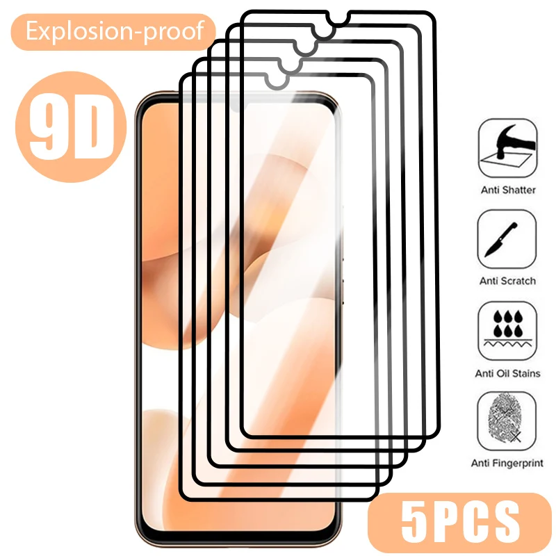 

5PCS Full Cover Protective Glass For Poco X4 M4 M3 Pro 5G X3 NFC F3 M5 M5S Screen Protector for Xiaomi Mi 11T 12T Pro 10T 9 Lite